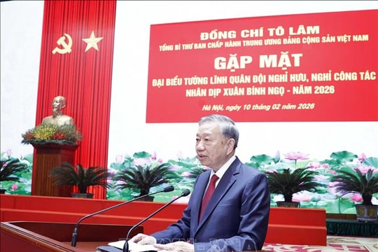 Tổng Bí thư gặp mặt đại biểu tướng lĩnh quân đội nghỉ hưu, nghỉ công tác