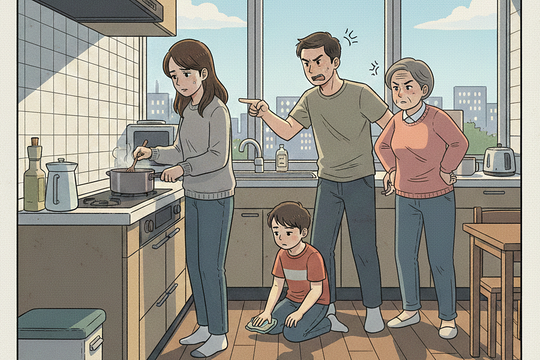 Tôi bị chồng đánh khi phản ứng chị chồng để bảo vệ con trai