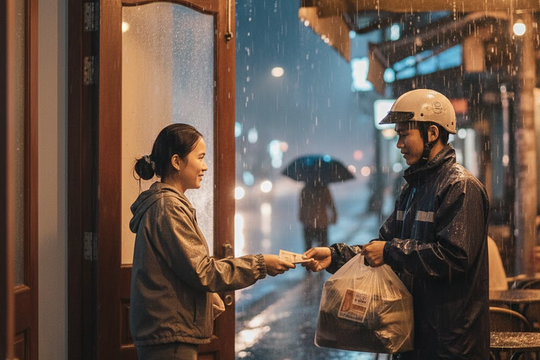 'Tôi tip cho shipper 20-50 K khi đặt đồ ăn buổi tối'
