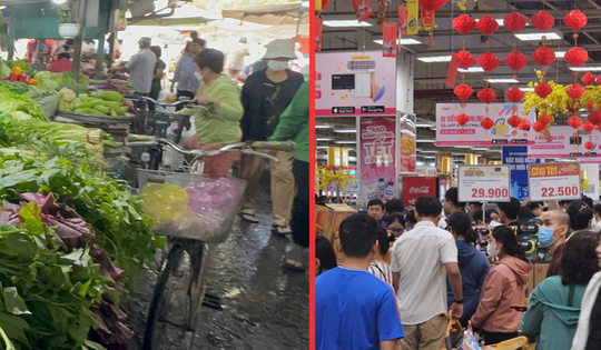 Khung cảnh trái ngược ở siêu thị và chợ truyền thống TPHCM ngày 26 Tết