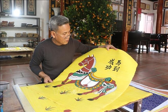 Tết Bính Ngọ cùng tìm hiểu ý nghĩa con ngựa trên tranh dân gian Đông Hồ