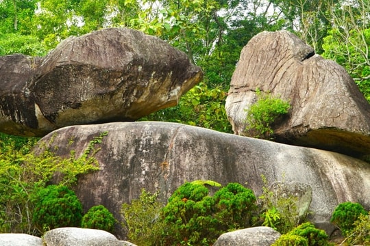 Hai phiến đá biểu tượng của tình yêu trên đỉnh Trường Lệ ở Sầm Sơn