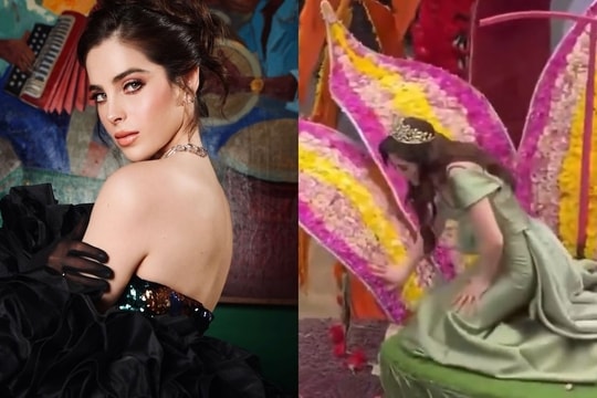 Hoa hậu Hoàn vũ Fatima Bosch ngã gục khi đang diễu hành