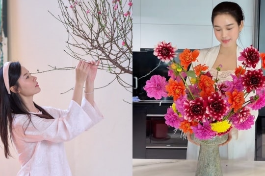 Thú vui cắm hoa ngày Tết của sao Việt