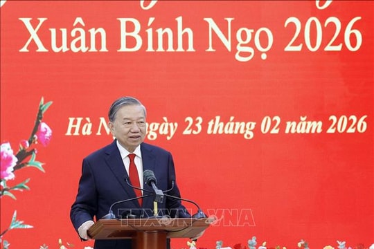 Tổng Bí thư Tô Lâm chúc Tết cán bộ, công chức Văn phòng Trung ương Đảng