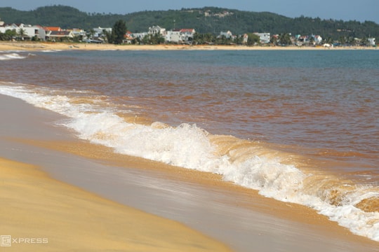Biển Gia Lai xuất hiện dải nước màu đỏ dài hơn một km