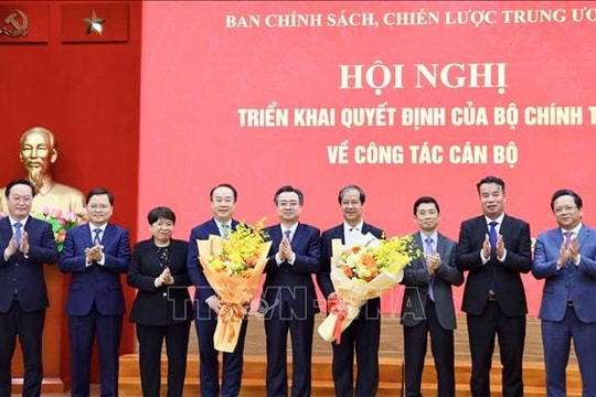 Đồng chí Nguyễn Kim Sơn và đồng chí Nguyễn Sỹ Hiệp giữ chức Phó Trưởng Ban Chính sách, chiến lược TƯ