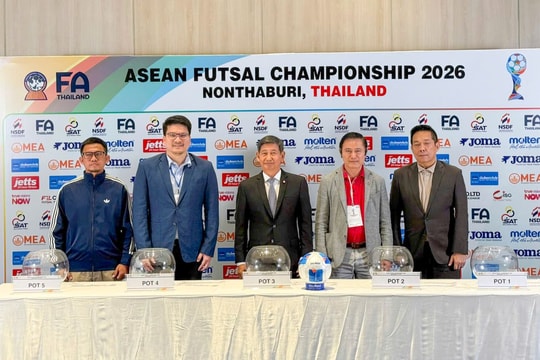 Việt Nam cùng bảng với chủ nhà Thái Lan tại Giải vô địch Futsal Đông Nam Á 2026