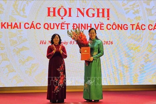 Chỉ định đồng chí Lê Thị Thủy giữ chức Bí thư Đảng ủy Trung ương Hội Liên hiệp Phụ nữ Việt Nam