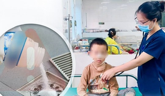 Bé 8 tuổi ở Nghệ An bị bỏng nặng thực quản do uống nhầm bột thông cống