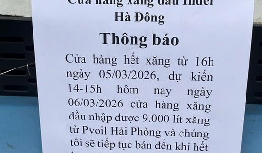 Cây xăng treo biển hết xăng ở Hà Nội bán trở lại với thông báo "bán cho đến khi hết hàng"