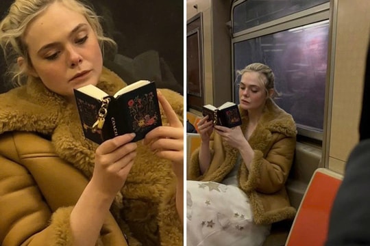 Elle Fanning theo mốt móc khóa bằng sách tí hon