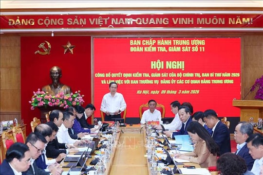 Công bố quyết định kiểm tra, giám sát của Bộ Chính trị, Ban Bí thư đối với Ban Thường vụ Đảng uỷ các cơ quan Đảng Trung ương