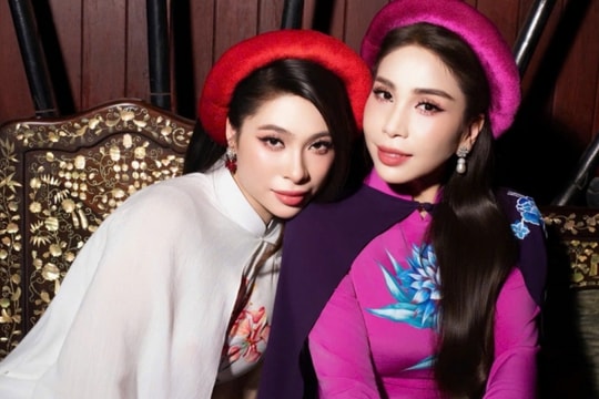 Lý Hương cùng con gái làm mẫu áo dài