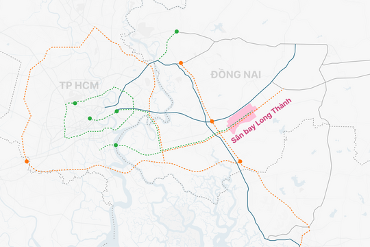 Mạng lưới giao thông kết nối TP HCM - sân bay Long Thành