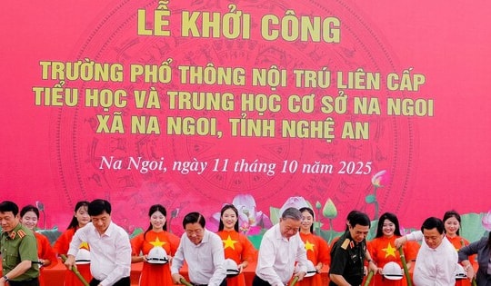 Tổng Bí thư Tô Lâm dự Lễ khởi công xây dựng Trường Phổ thông nội trú liên cấp TH và THCS Na Ngoi