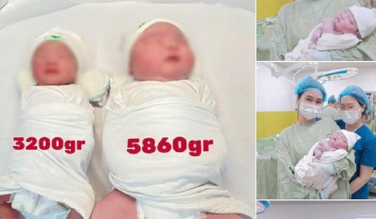 Hy hữu bé trai chào đời nặng gần 6 kg