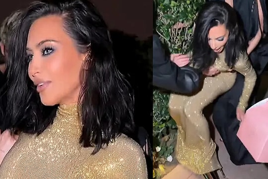 Kim Kardashian ngã vì giày 'cà kheo'