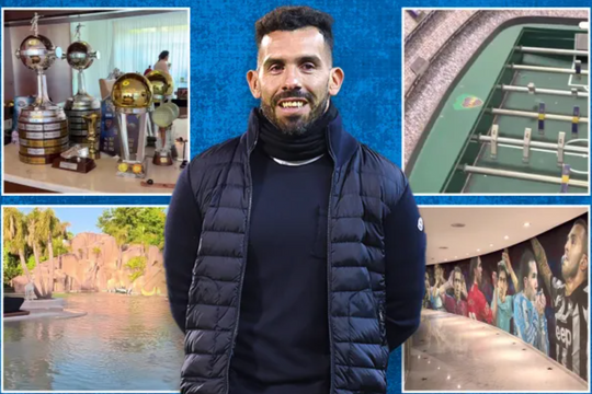 Đường hầm tái hiện sự nghiệp trong biệt thự của Carlos Tevez
