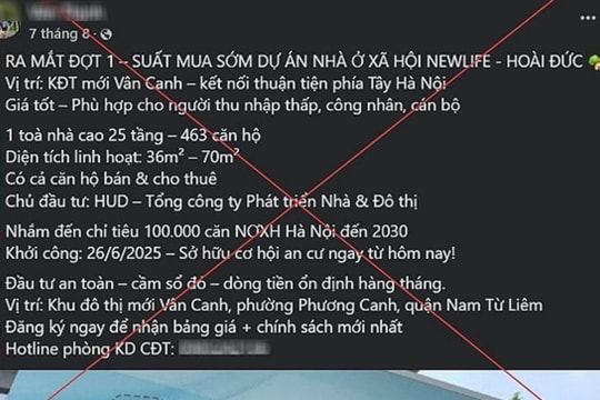 Rao bán 'suất ngoại giao' nhà ở xã hội trên Facebook, hai người bị phạt
