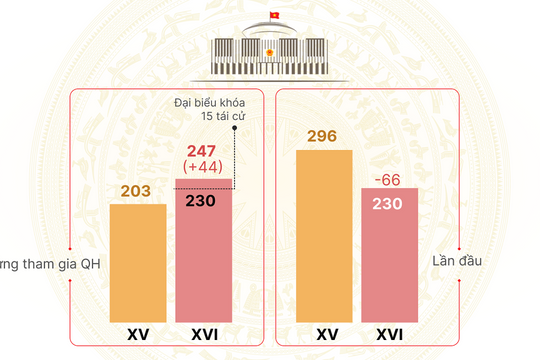 Những thay đổi lớn trong cơ cấu đại biểu Quốc hội khóa 16