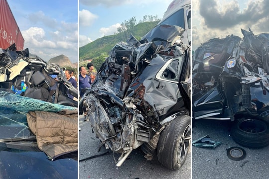 Tài xế thoát chết trong ôtô bị vò nát trên đường cao tốc