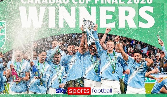 'Gieo sầu' cho Arsenal, Manchester City vô địch Cúp Liên đoàn Anh