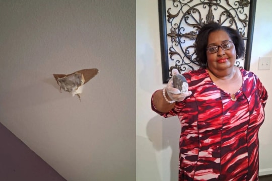 Vật thể nghi mảnh thiên thạch rơi thủng mái nhà dân