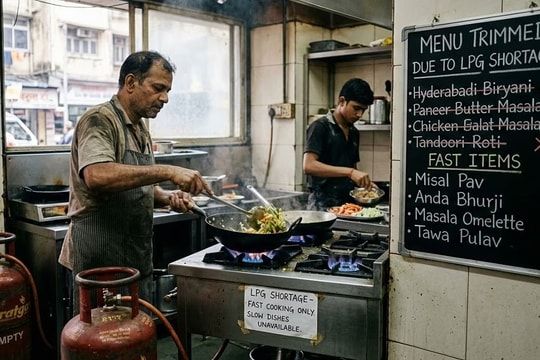 Quán ăn Ấn Độ quay lại đun bếp than, củi vì thiếu gas