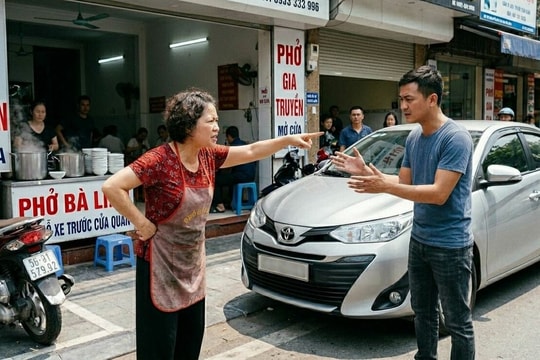 Tôi cãi nhau nửa tiếng với chủ quán phở cấm đỗ xe trước cửa