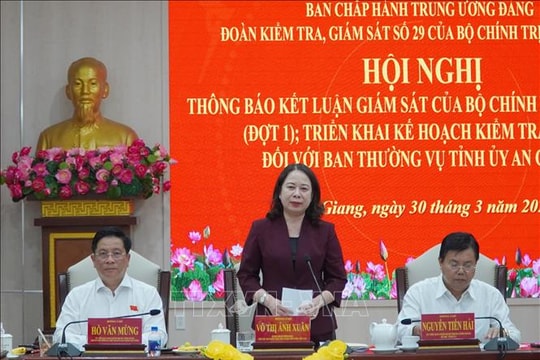 Phó Chủ tịch nước yêu cầu công tác kiểm tra khẩn trương và thực chất​