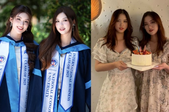 Chị gái sinh đôi ít ai biết của tân Miss World Vietnam 2025