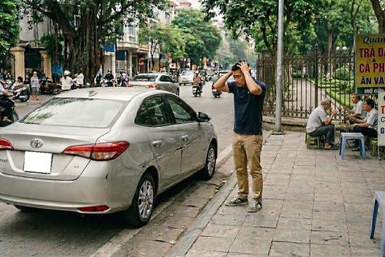 Xe hơi bị viết xước 'trả thù' vì đỗ trước quán trà đá vỉa hè