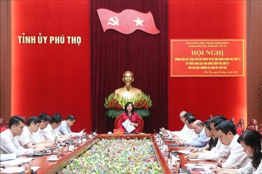 Thông qua Báo cáo kết quả giám sát đợt 1 đối với Ban Thường vụ Tỉnh ủy Phú Thọ