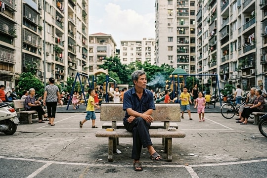 Các ông chú hút thuốc lá phì phèo giữa sân chơi của trẻ con khu nhà tôi