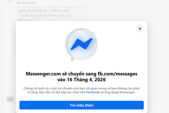 Có bị mất tin nhắn khi trang web Messenger ngừng hoạt động từ ngày 16/4?