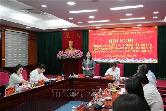 Đoàn kiểm tra, giám sát của Bộ Chính trị, Ban Bí thư làm việc với Ban Thường vụ Tỉnh ủy Sơn La