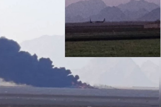 Hình ảnh vận tải cơ Mỹ cháy rụi trong nhiệm vụ giải cứu phi công