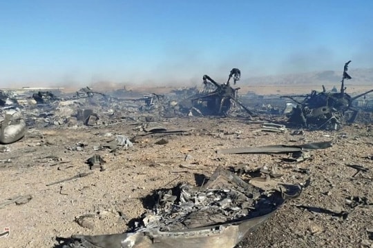 Hình ảnh vận tải cơ Mỹ bốc cháy trong cuộc giải cứu phi công