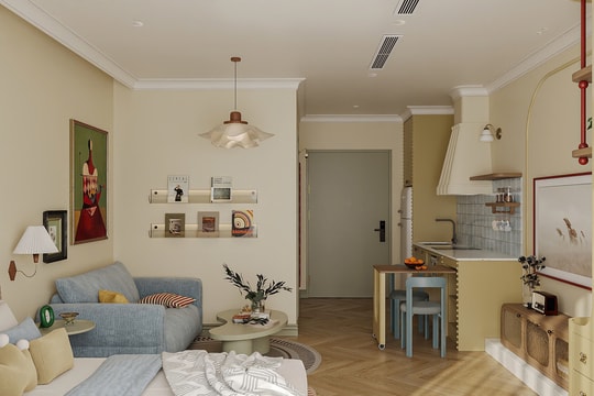 Căn hộ studio của cô gái độc thân nổi bật với sắc vàng bơ