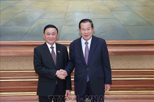 Thường trực Ban Bí thư chào Chủ tịch CPP, Chủ tịch Thượng viện Campuchia