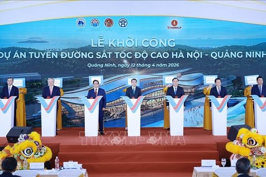 Thủ tướng dự Lễ khởi công Dự án tuyến đường sắt tốc độ cao Hà Nội - Quảng Ninh