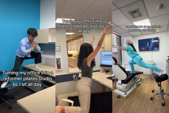 Quá đau mỏi vai gáy: Dân văn phòng rủ nhau tập pilates ngay tại công ty