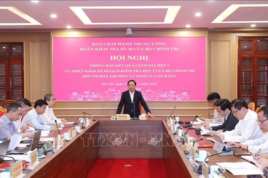 Thông báo Kết luận kiểm tra, giám sát với Ban Thường vụ Tỉnh ủy Cao Bằng