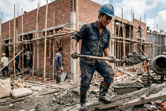 Những thanh niên ba không từ chối làm phụ hồ ngày 400 nghìn đồng