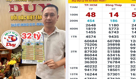 Đại lý tìm người trúng giải độc đắc 32 vé xổ số miền Nam