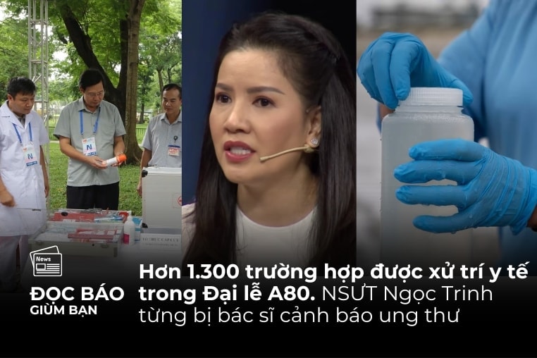 03/09/2025 | Hơn 1.300 trường hợp được xử trí y tế trong Đại lễ A80. NSƯT Ngọc Trinh từng bị bác sĩ cảnh báo ung thư