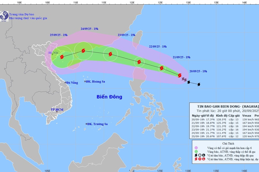 Cảnh báo cấp độ rủi ro thiên tai do bão RAGASA cấp 4 - cấp rất nguy hiểm