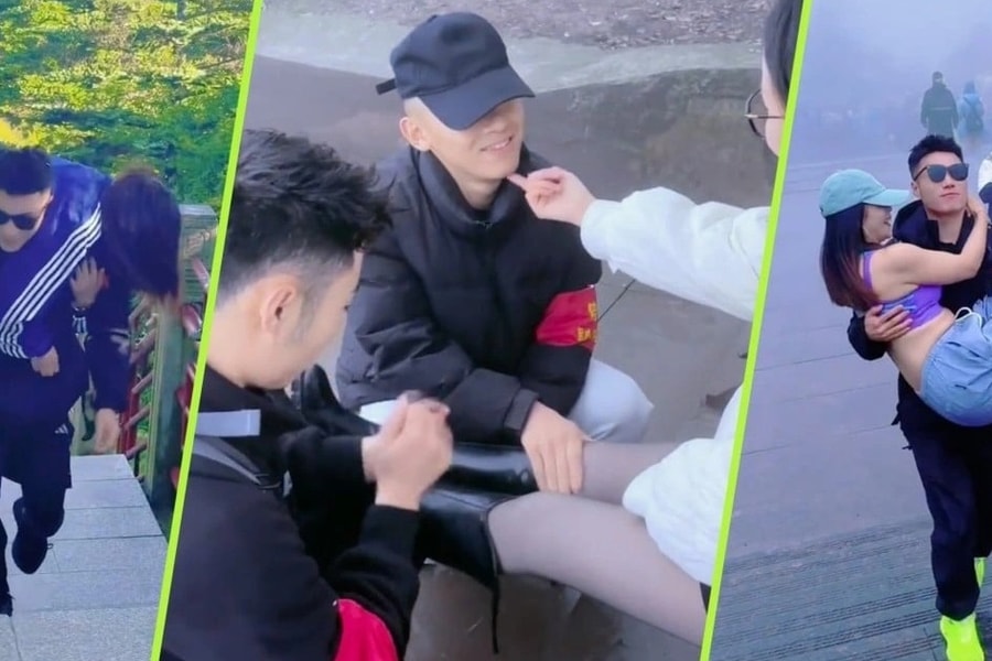 Nghề bế, cõng du khách lên núi gây tranh cãi vì hình ảnh nhạy cảm