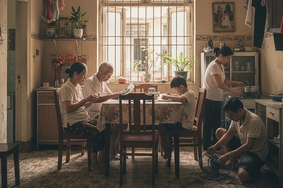 Gia đình tôi 5 người chen chúc trong căn hộ tập thể cũ 20 m2